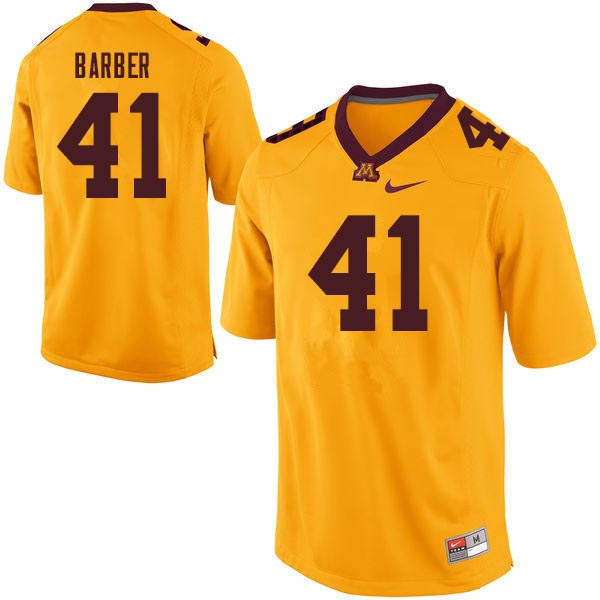 Men #41 Thomas Barber Minnesota Golden Gophers College Football Jerseys Sale-Gold